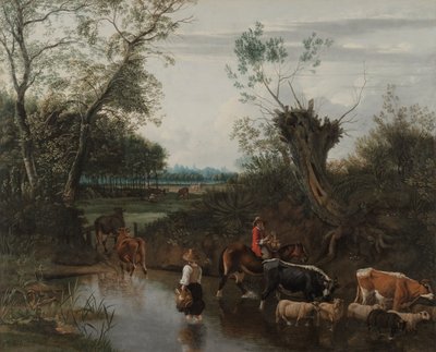 Paysans traversant un ruisseau, vers 1670 - Jan Siberechts