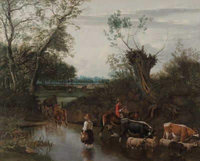 Paysans traversant un ruisseau, vers 1670 - Jan Siberechts