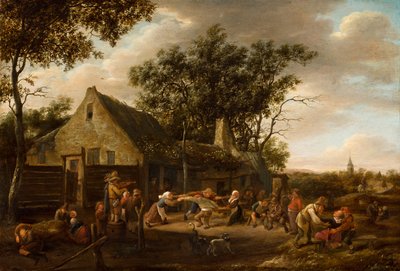 Des paysans qui dansent devant une auberge - Jan Steen