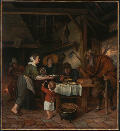 Le satyre et la famille paysanne - Jan Steen