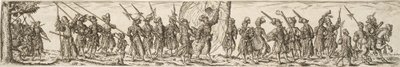 Défilé de soldats, au centre un porte-drapeau - Jan Theodor de Bry