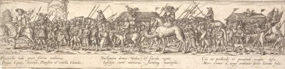 Troupe de soldats avec chariot à bagages et la Mort à cheval - Jan Theodor de Bry