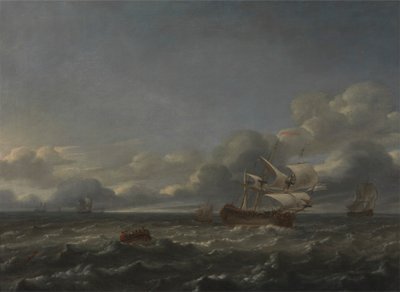 Navires de guerre dans une brise forte - Jan Theunisz Blankerhoff