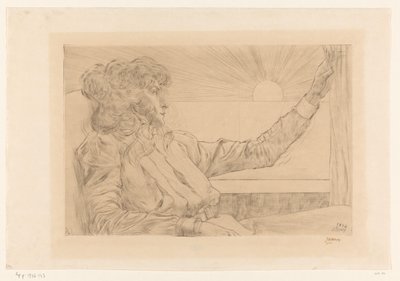 Femme assise devant une fenêtre - Jan Toorop (signed by artist)