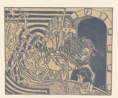 Couverture de catalogue avec chevalier à cheval - Jan Toorop