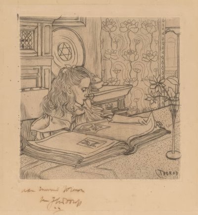 Charley regardant un album de gravures - Jan Toorop