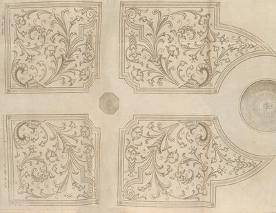 Conception pour une fontaine et quatre parterres carrés pour un jardin de plaisance - Jan Van de Velde