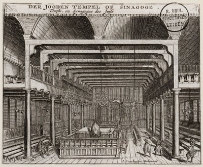 Intérieur de la synagogue portugaise à Amsterdam - Jan Veenhuysen