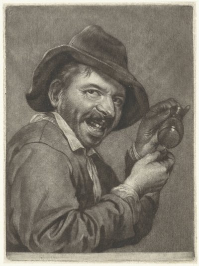 Homme avec un verre vide (le Goût) - Jan Verkolje (I)