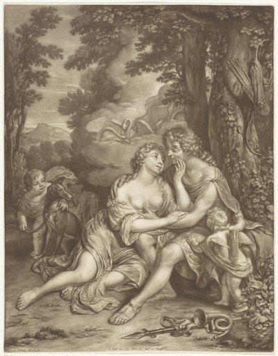 Vénus empêche Adonis de chasser - Jan Verkolje (I)