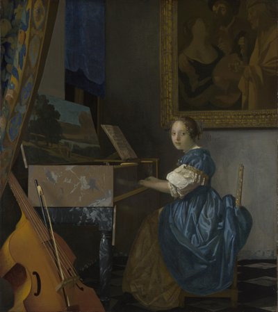 Jeune femme assise à un virginal, vers 1670 - Jan Vermeer van Delft