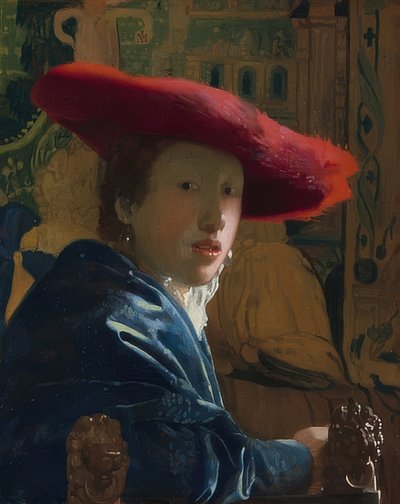 Fille au chapeau rouge. Vers 1665/66 - Jan Vermeer van Delft