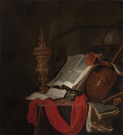 Nature morte avec instruments de musique et livres Vanitas - Jan Vermeulen