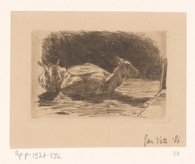 Deux chèvres - Jan Veth (signed by artist)