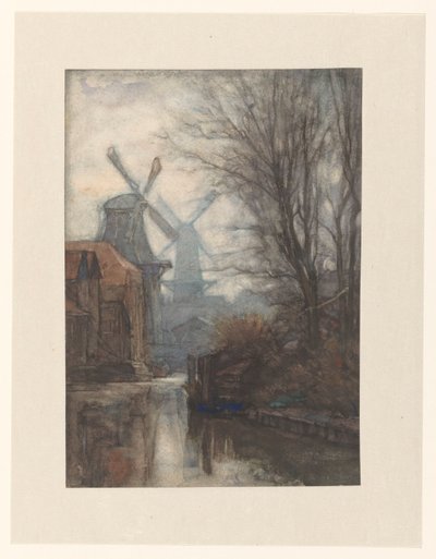Moulins sur un canal - Jan Veth