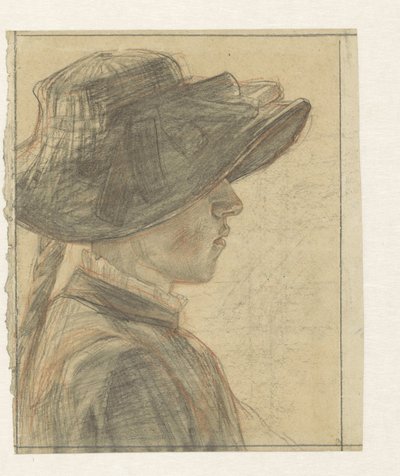 Portrait de Mlle A.C.E. Veth, sœur du dessinateur - Jan Veth