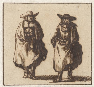Deux hommes debout en manteaux lourds - Jan Vincentsz. van der Vinne (possibly)