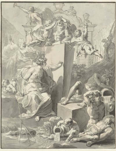 Conception pour la page de titre de W. van der Hoeven, Westermeer, 1721 - Jan Wandelaar