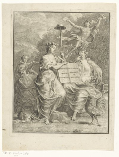 Personnifications des Pays-Bas autrichiens et de la France - Jan Wandelaar
