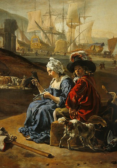 Port italien (détail) - Jan Baptist Weenix