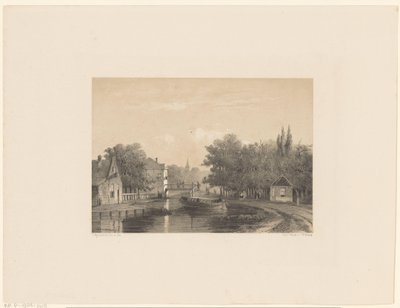 Vue de village avec rivière - Jan Weissenbruch