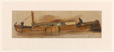 Longue barque avec capitaine - Jan Weissenbruch
