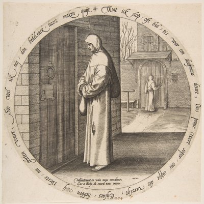 On mendie en vain à la porte des sourds, des Douze proverbes flamands, vers 1568 - Jan Wierix