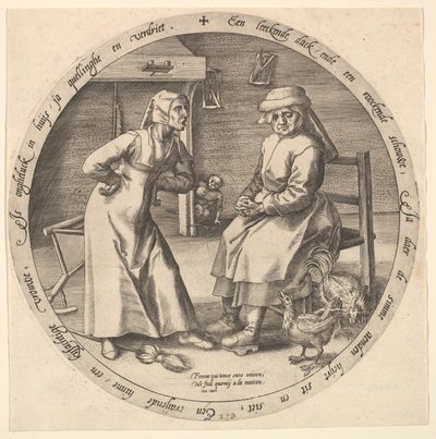 La Femme Grondeuse et la Poule Caquetante - Jan Wierix
