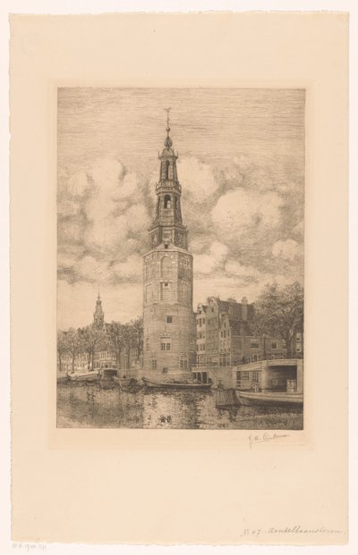 Montelbaanstoren - Jan Willem Lindeman (signed by artist)