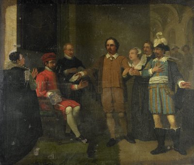 Jacob Simonsz de Rijk obtenant la libération de Marnix van Sint Aldegonde par le gouverneur général espagnol Requesens, 1575 - Jan Willem Pieneman