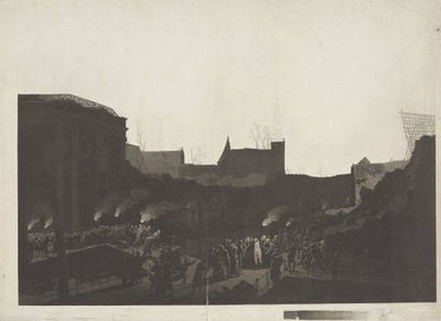 Louis Napoléon visite les ruines sur le Rapenburg à Leyde après l