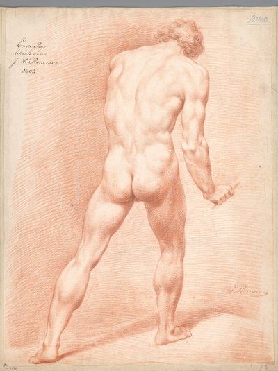 Nu masculin debout, vu de dos (1er prix 1803) - Jan Willem Pieneman