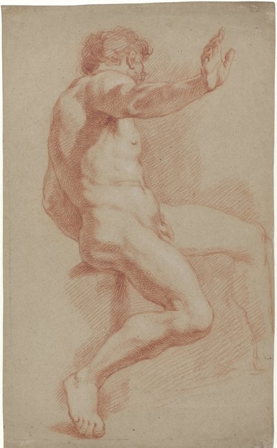 Homme nu assis, profil vers la droite - Jan Willem Pieneman
