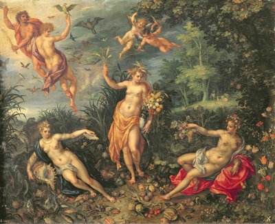 Abondance et les quatre éléments, c.1606 - Jan and Clerk, H. Brueghel