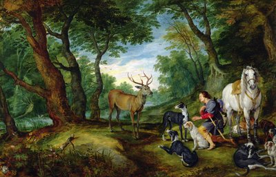 La Vision de Saint Hubert, vers 1620 - Jan and Rubens, P.P. Brueghel