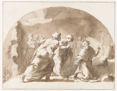 Saint Grégoire (?) dans une grotte - Jan de Bisschop
