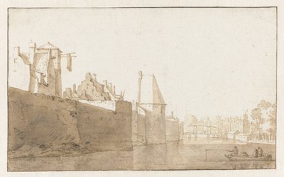 Vue du mur de la ville de Leiden - Jan de Bisschop