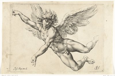 Étude pour un ange nu volant - Jan de Bisschop