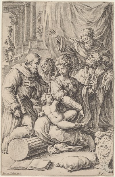 Sainte Famille avec des saints - Jan de Bisschop, after Giorgio Vasari
