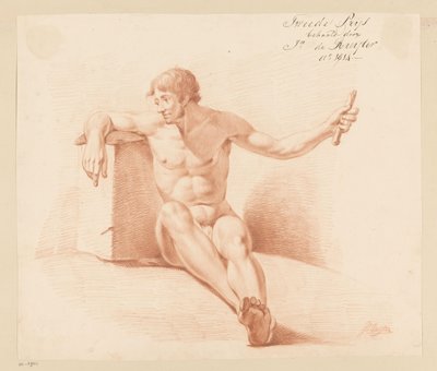 Nu masculin assis, vu de face (2e prix 1814) - Jan de Ruyter