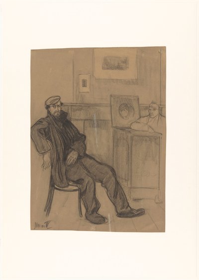 Homme sur une chaise - Jan de Waardt (signed by artist)
