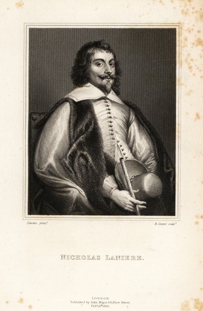 Portrait de Nicholas Laniere, compositeur anglais, Maître de la Musique du Roi, musicien, collectionneur, graveur et conseiller artistique - Jan the Elder (after) Lievens