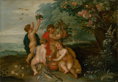 Allégorie des Quatre Éléments : Eau, Air, Terre et Feu, vers 1610 - Jan the Elder Brueghel