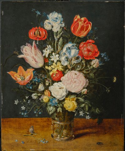 Fleurs dans un gobelet en verre, après 1608 - Jan the Elder Brueghel