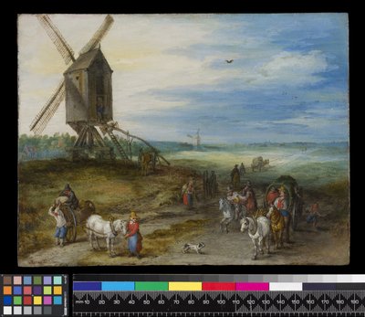 Paysage avec moulin et charrettes, vers 1611 - Jan the Elder Brueghel