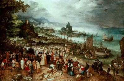 Port avec la prédication du Christ - Jan the Elder Brueghel
