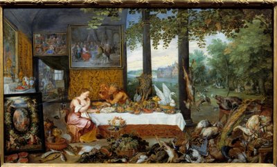 Le goût. Allégorie des cinq sens, peinture par Jan I Brueghel dit de Velours (1568-1625) - Jan the Elder Brueghel