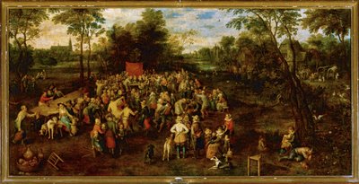 Banquet de mariage ... (peinture sur toile) - Jan the Elder Brueghel