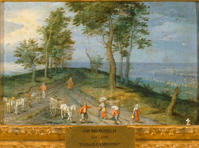 Paysage avec paysans ... (huile sur toile) - Jan the Younger Brueghel