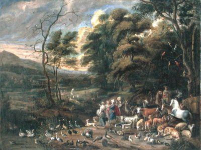 Noé et les animaux - Jan van (attr. to) Kessel